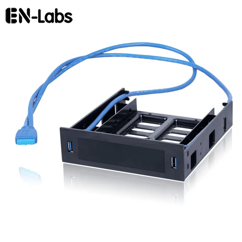 

En-Labs 2 x USB 3.0 Front Panel w/ 3.5" Device/HDD or 2.5" SSD/HDD to 5.25 Floppy to Optical Drive Bay Tray Bracket Converter