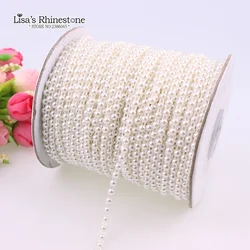 3mm,4mm,6mm,8mm avorio e bianco linea di cotone semicircolare perline catena ghirlanda fai da te fiori decorazione della festa nuziale