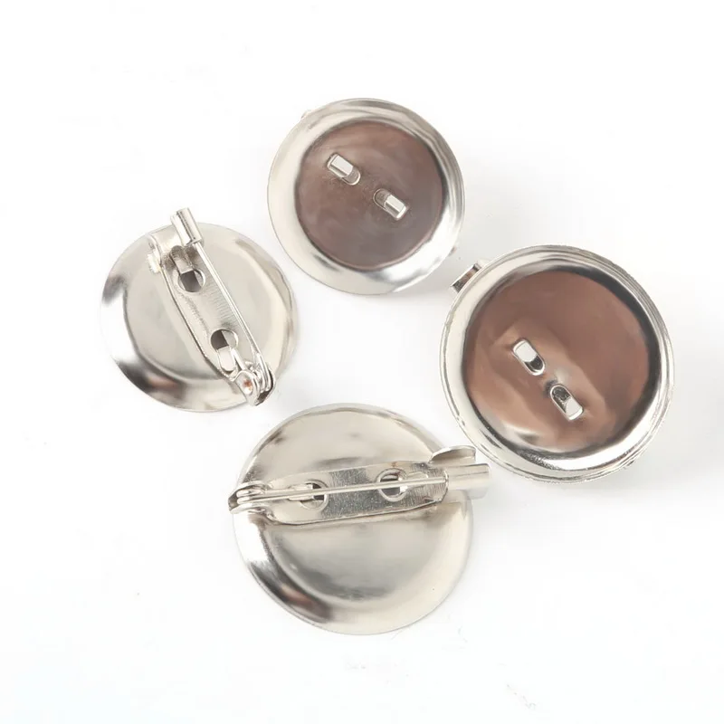 

Hot Sale DIY brooch base 20mm 23mm 50pcs/lot Brooch accessories With Clip and Safety Pin use for brooch and hair jewelry