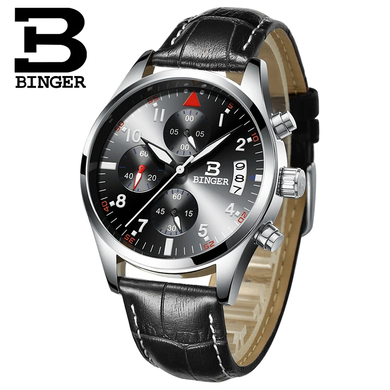 2015 New Men Fashion Wristwatches Luxury Famous Brand Quartz MOVT CHRONOGRAPH Military Leather Sports Watch Relogio Masculino