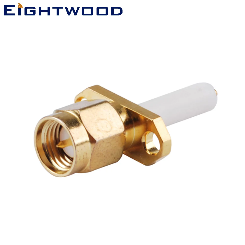 

Eightwood 5PCS SMA Plug Male RF Coaxial Connector Adapter 2 Hole Panel Mount with Long Dielectric and Solder Post for Antenna