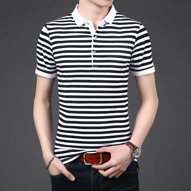 

MRMT 2024 Brand New Spring Summer Men's T - Shirt Cotton Stripe T-shirt for Male Young Short Sleeve Thin Slim Tops Tshirt