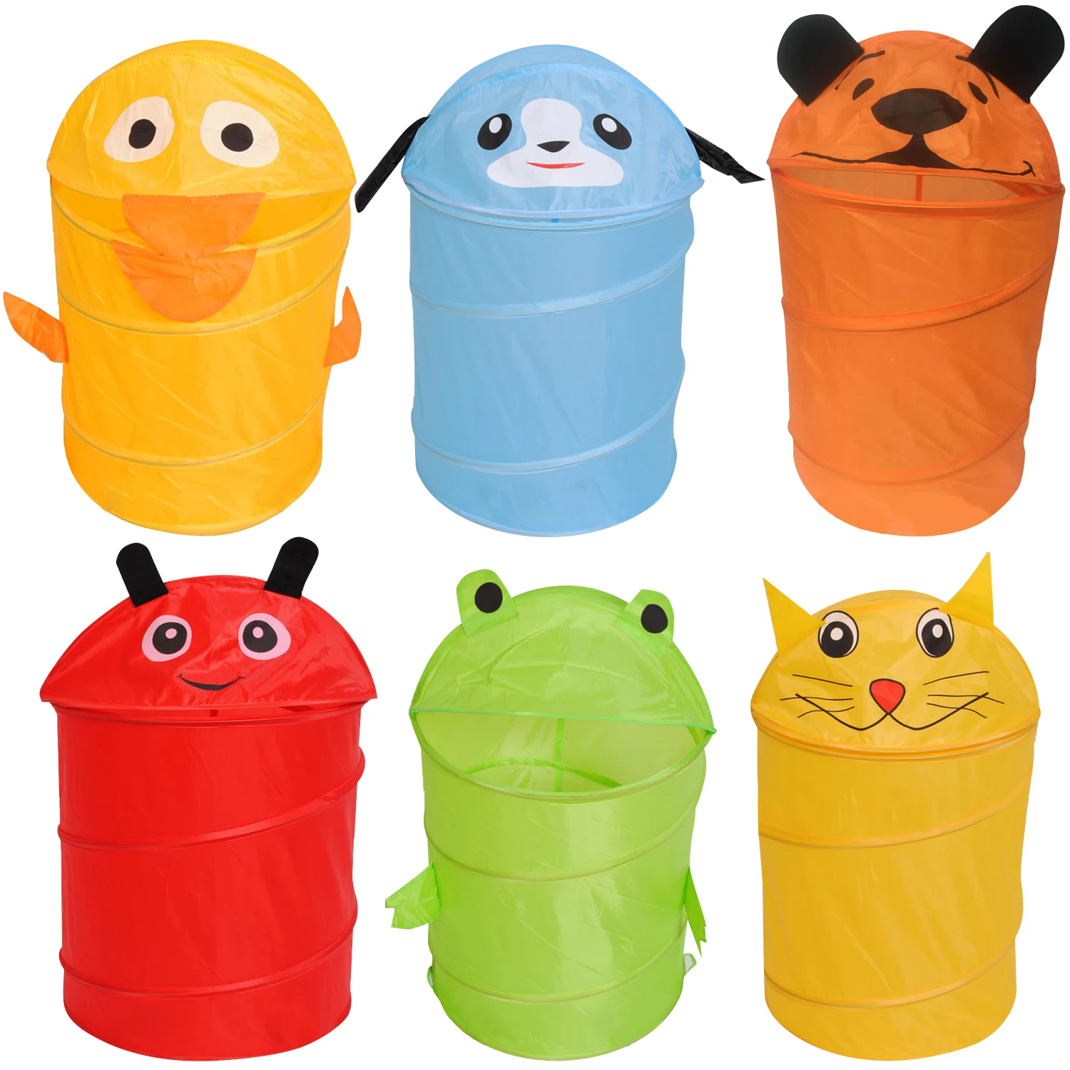 Foldable Breathable Cute Cartoon Animal Dirty Clothes Laundry Basket Hamper Organizer for Home College Camping Hotel 34x42cm