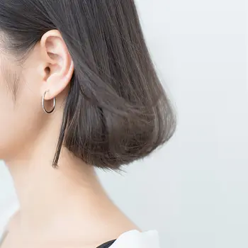 MloveAcc 女士 925 純銀耳環 圓形耳環 簡約銀耳環 Brincos de Prata 10 最佳銷售 純銀圈形耳環 - №9