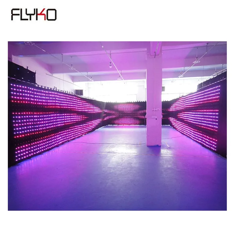 Flyko stage customized size led P100MM 2M BY 26M  stage lighting show led dj backdrop