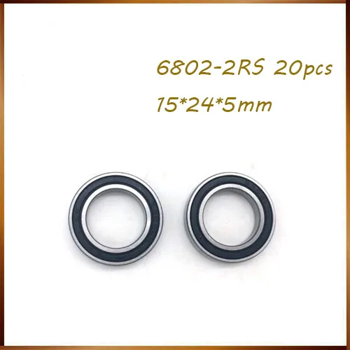 

Free shipping 20pcs 6802-2RS bearing steel hybrid ceramic deep groove ball bearing 15x24x5mm 6802 2RS 6802RS