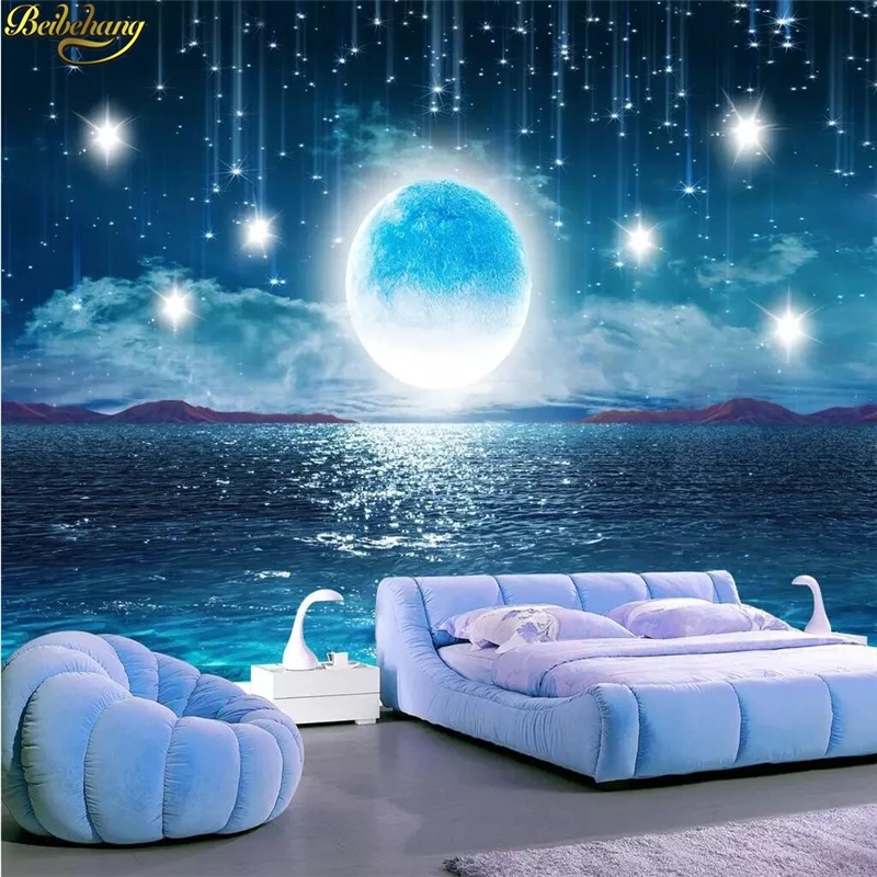 beibehang custom Fantasy castle moon Photo Wallpaper 3D Landscape Wall Mural Living Room Sofa Bedroom Wall Papers Home Decor