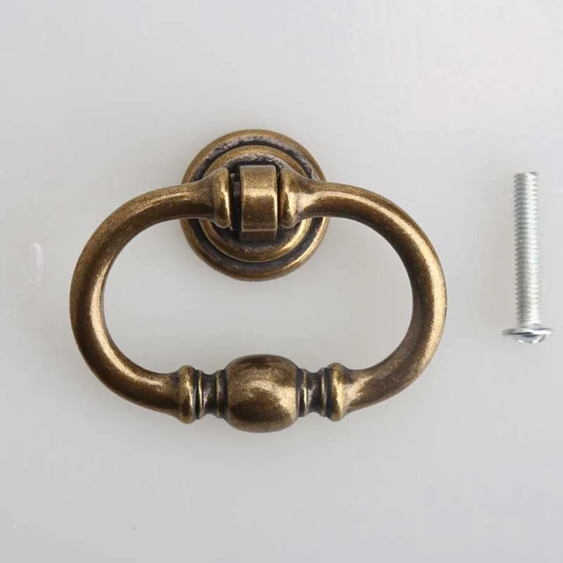 

Bronze dresser handle knob Antique brass drop rings drawer cabinet knob pull 96mm vintage style furniture hardware handles knobs