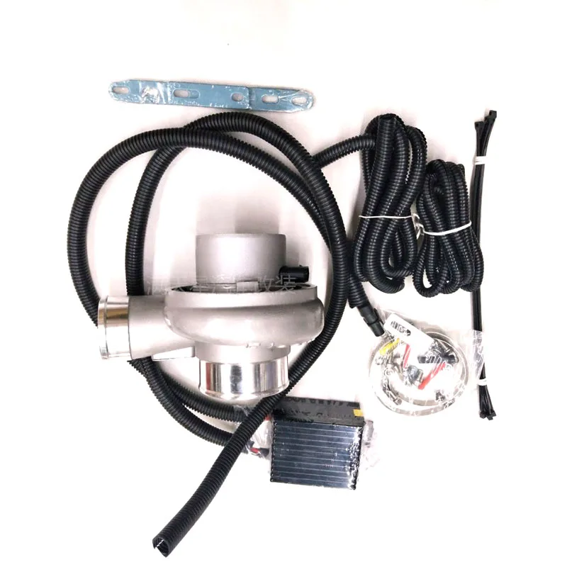 Universal 12V Electric Turbo Supercharger Kit Thrust  Electric Turbocharger Air Filter Intake for  car improve speed