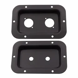 Black Steel Recessed Speakon Jack Plate XLR Connector For Dish Board Stage Loudspeaker DIY 137x90mm 1PC