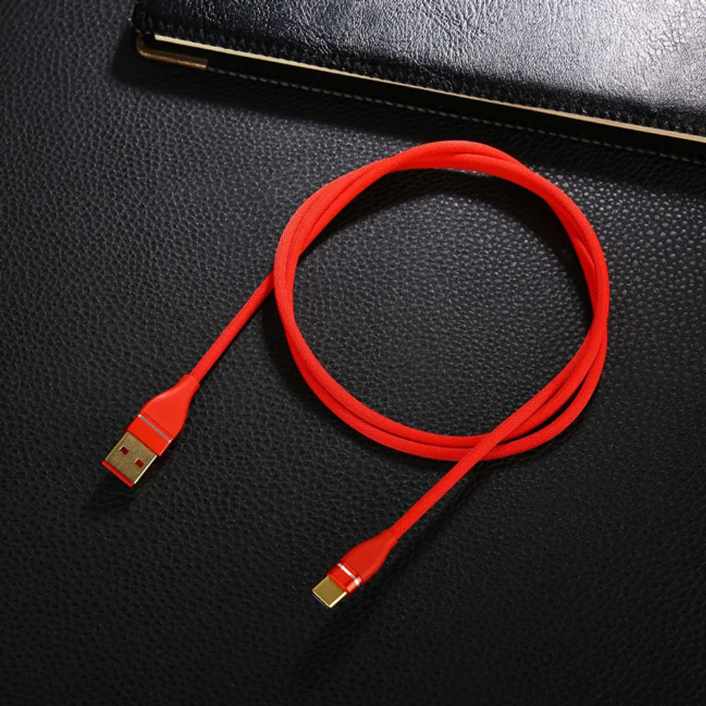 100pcs/lot 1M Nylon Braided USB 3.1 Type C Cable Metal Charger Cable for Xiaomi Leshi Huawei