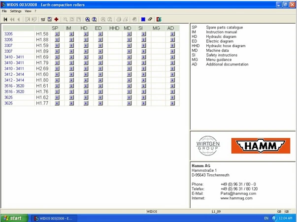 Wirtgen Widos 2013 Spare parts Catalog, Service Information  full activated already no need install