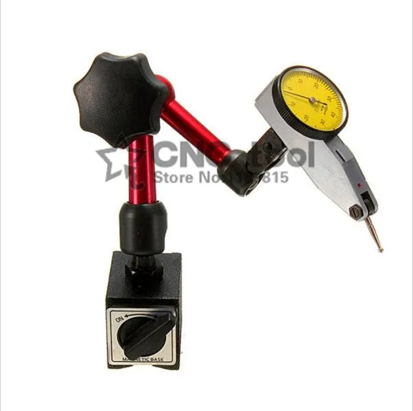 Indicador de Mostrador em Indicador de Mostrador 00.8 mm 0.01 mm com Mini Indicador Universal de Base Magnética Flexível para Testes