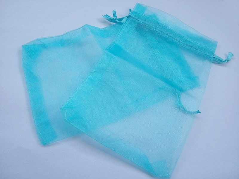 30*40cm 10pcs Sky Blue Gift Bags For Jewelry/wedding/christmas/birthday/bracelets Yarn Bag With Handles Packaging Organza Bags