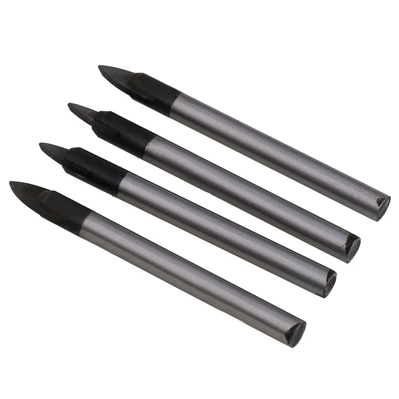 6mm 8mm 10mm 12mm Chrome Steel Carbide Spear Black Finished End Glass Marble Tile Porcelain Creamic Masonry Flat Spade Drill Bit