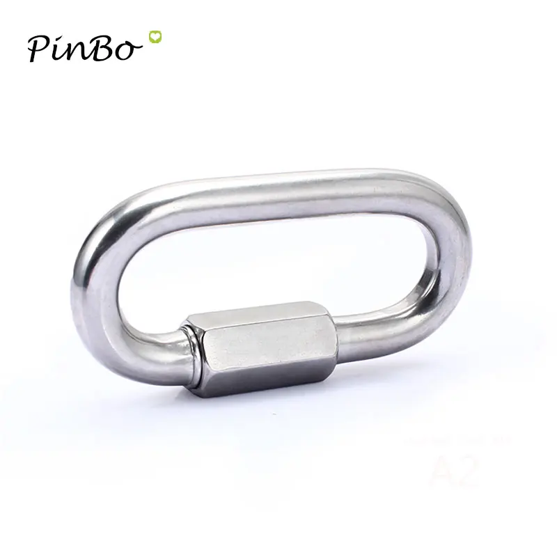 20 stücke 4mm 304 Edelstahl M4 Kette Quick Link Marine Oval Gewinde Karabiner Kette Stecker