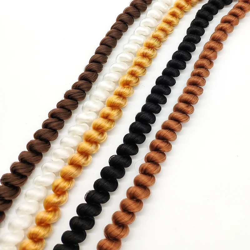 200 centimetri FAI DA TE Belle ricci parrucche dei capelli bianco marrone nero di colore Naturale per le Parrucche intrecciate per BJD 1/3 1/6 1/4 bambole parrucca Accessori giocattoli