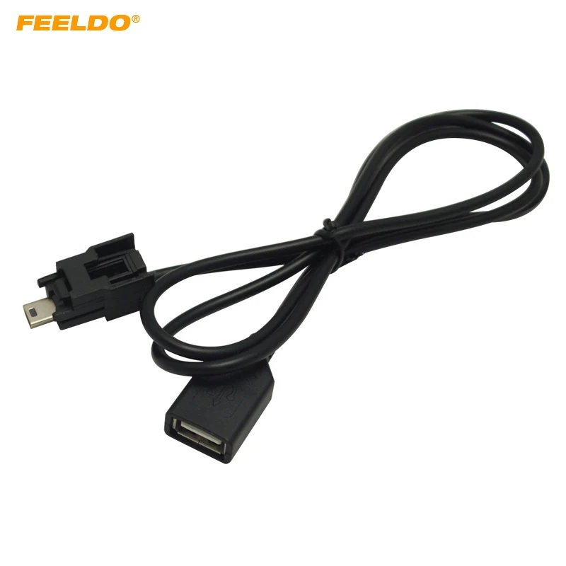 

FEELDO 1PC Car Audio Radio USB to Mini USB Port Switch Cable Adapter for Nissan X-Trail Tenna Bluebird Sylphy #CT5661