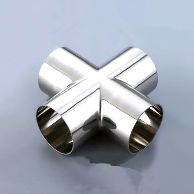 

19mm - 102mm OD Cross 304 Stainless steel pipe connector connecting piece Shelf hanger rack tube pipe fitting