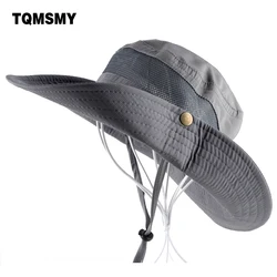 Sun Hat men Bucket Hats women Summer Fishin Cap Wide Brim UV Protection Flap Hat Breathable mesh bone gorras Beach hat men