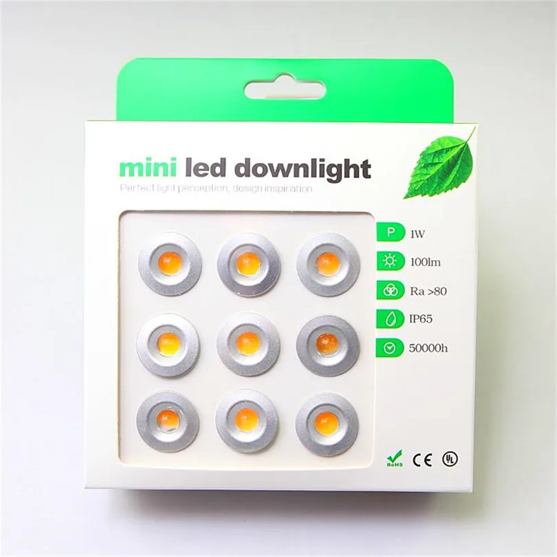 Okrągły kwadrat DC12V 1W LED MINI Downlight Bridgelux Chip wodoodporny IP65 reflektor LED oświetlenie szafki LED reflektor nowy projekt