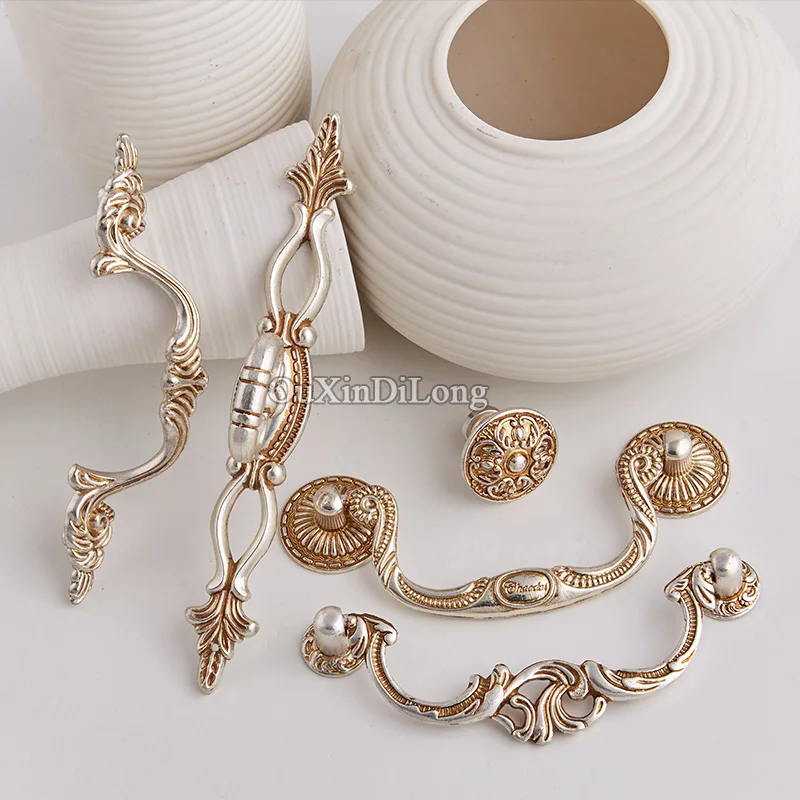 10PCS European Antique Kitchen Door Furniture Handles Cupboard Drawer Dresser Wardrobe Shoe Cabinet Pull Handles & Knobs