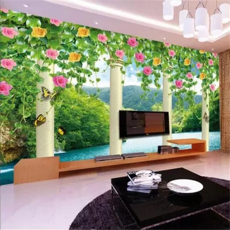 beibehang Custom wallpaper 3d photo murals circle flower vine TV background wall papers home decor papel de parede 3d wall paper