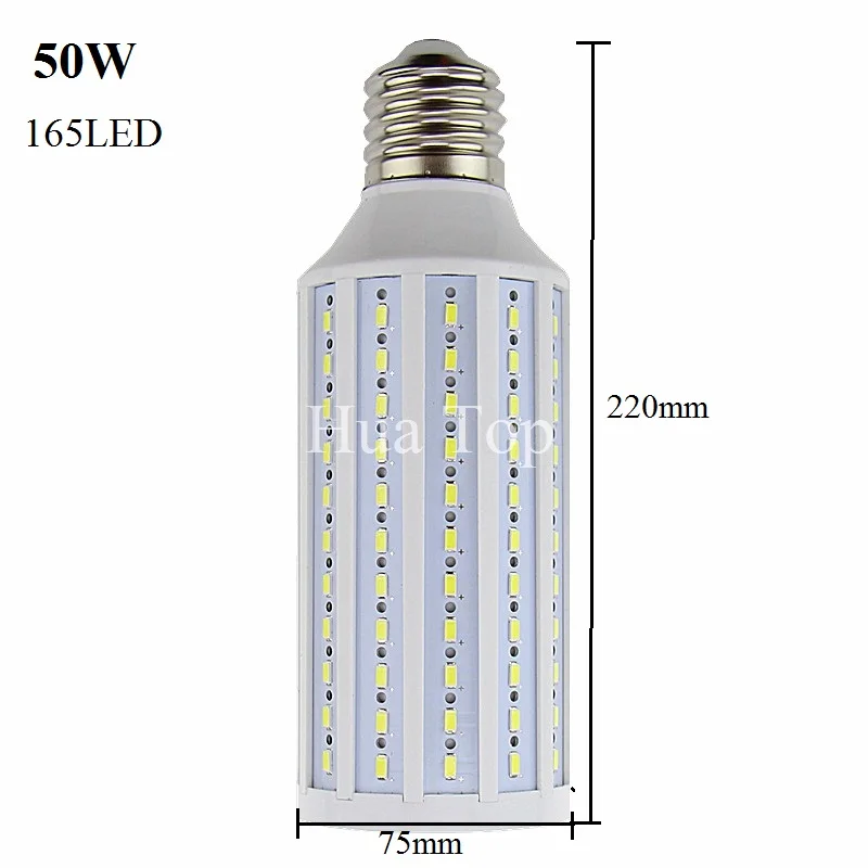 Lampada chandelier 50W E40 Led Bulb 165 LEDs 5730 lustres SMD solar light 110V 220V Warm White/Cold White Lamps and Laterns 5Pcs