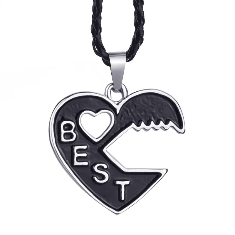 Friendship Best Friend Heart Key Jigsaw Womens Mens Couple Pendant Necklaces Set Fashion Jewelry LP239