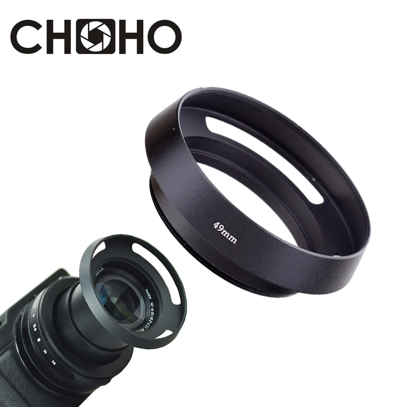 Camera Lens Hood Metal Vented 49mm 52mm 58mm 55mm 62mm 67mm 72mm 77mm Screw-in Lente Protect For Canon Nikon Sony Leica Olympus