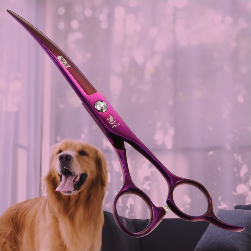 

Fenice Professional Classic Purple JP440C 7.0 inch Curved Scissors for Pet Dog Animal Grooming