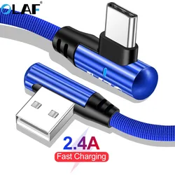 OLAF 90 Gradi 2.4 UN Tipo C Cavo USB Carica Veloce Per Xiaomi Redmi Nota 7 USB C Cavo samsung S8 S9 Veloce Cavo di Ricarica