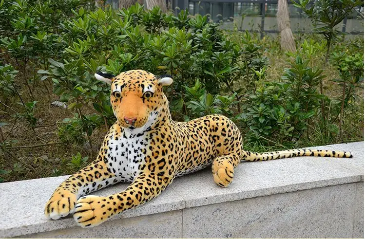 big plush simulation leopard toy prone leopard stuffed doll gift about 90cm 0549