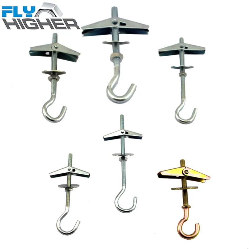 Ceiling hook, Hollow block Spring toggle wing anchor with hook