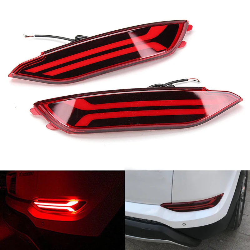 

Niscarda 2x LED Rear Bumper Reflector Light Car Driving Brake Fog Trim Molding Tail Lamp For Hyundai Tucson 2016 2017 2018