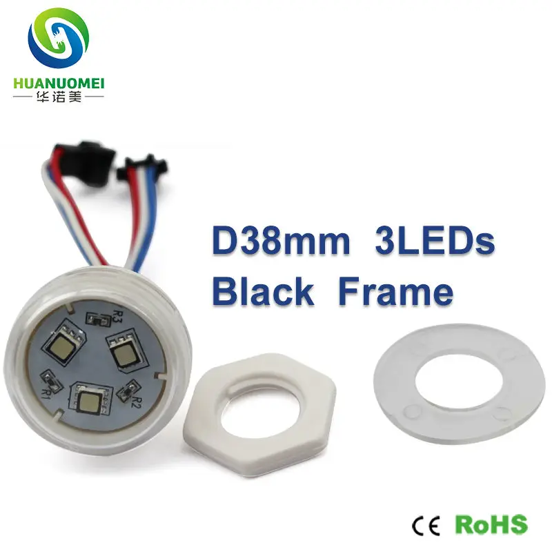 high quality waterproof addressable magic dream color ucs1903 38mm 3leds smd 5050 black frame led pixel module light bulb lamp