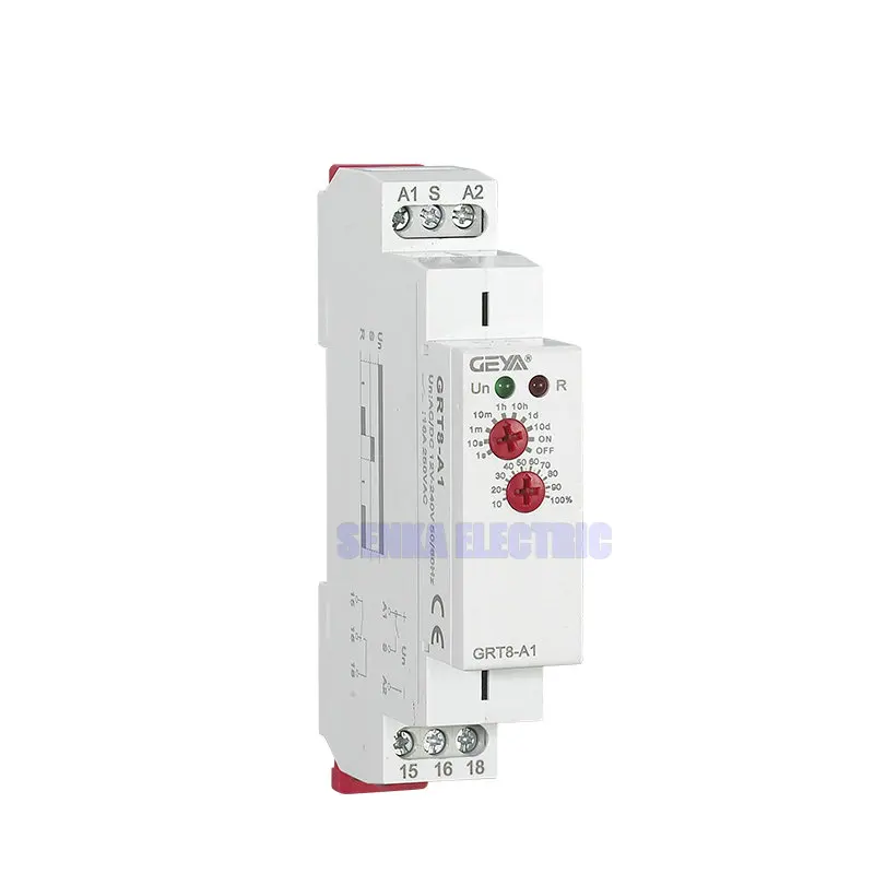 DIN Rail 16A 12V 24V 220V SPDT Delay ON Timer GRT8-A AC230V or AC/DC12-240V Power on Delay Time Relay