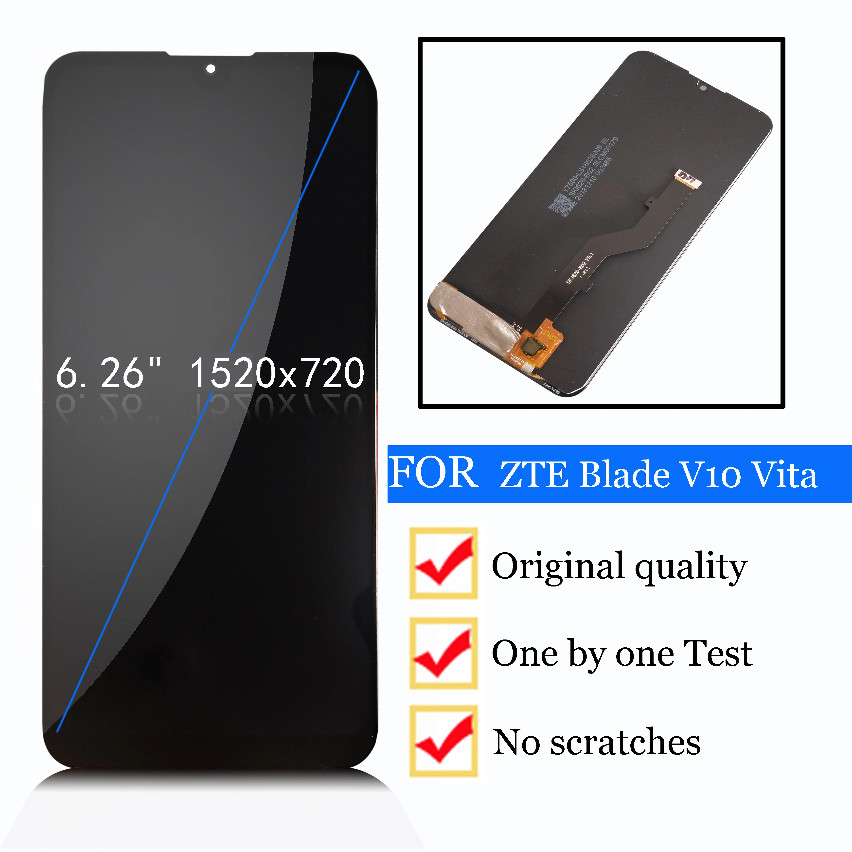 

6,26 "Новый оригинальный для ZTE Blade V10 V 10 / ZTE Blade V10 Vita ЖК-дисплей с сенсорным экраном цифровой преобразователь в сборе детали аксессуары