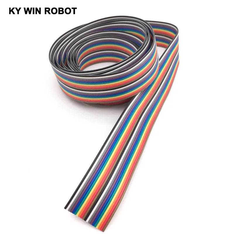 1m 1.27mm Spacing Pitch 20 WAY 20 Pin Flat Color Rainbow Ribbon Cable Wire Stranded Conductor For PCB DIY 20P