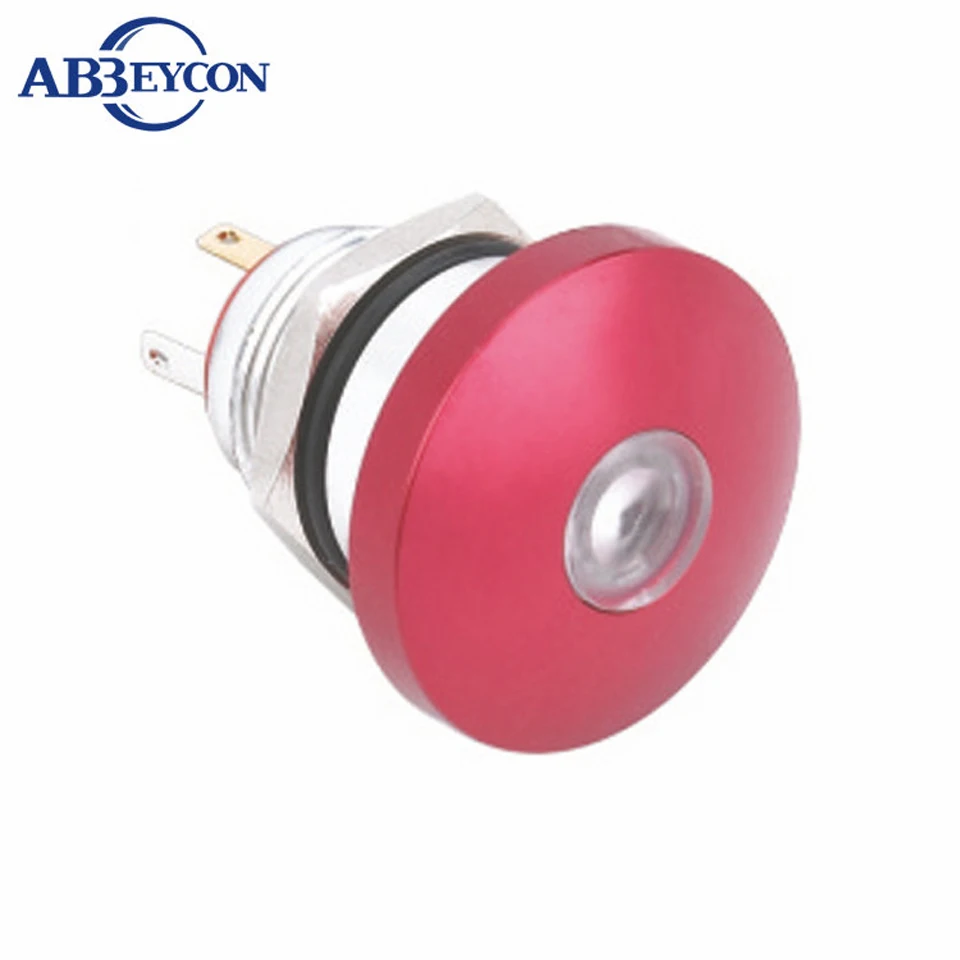 19205 19mm 12V/24V blue/red/white dot led emergency stop button