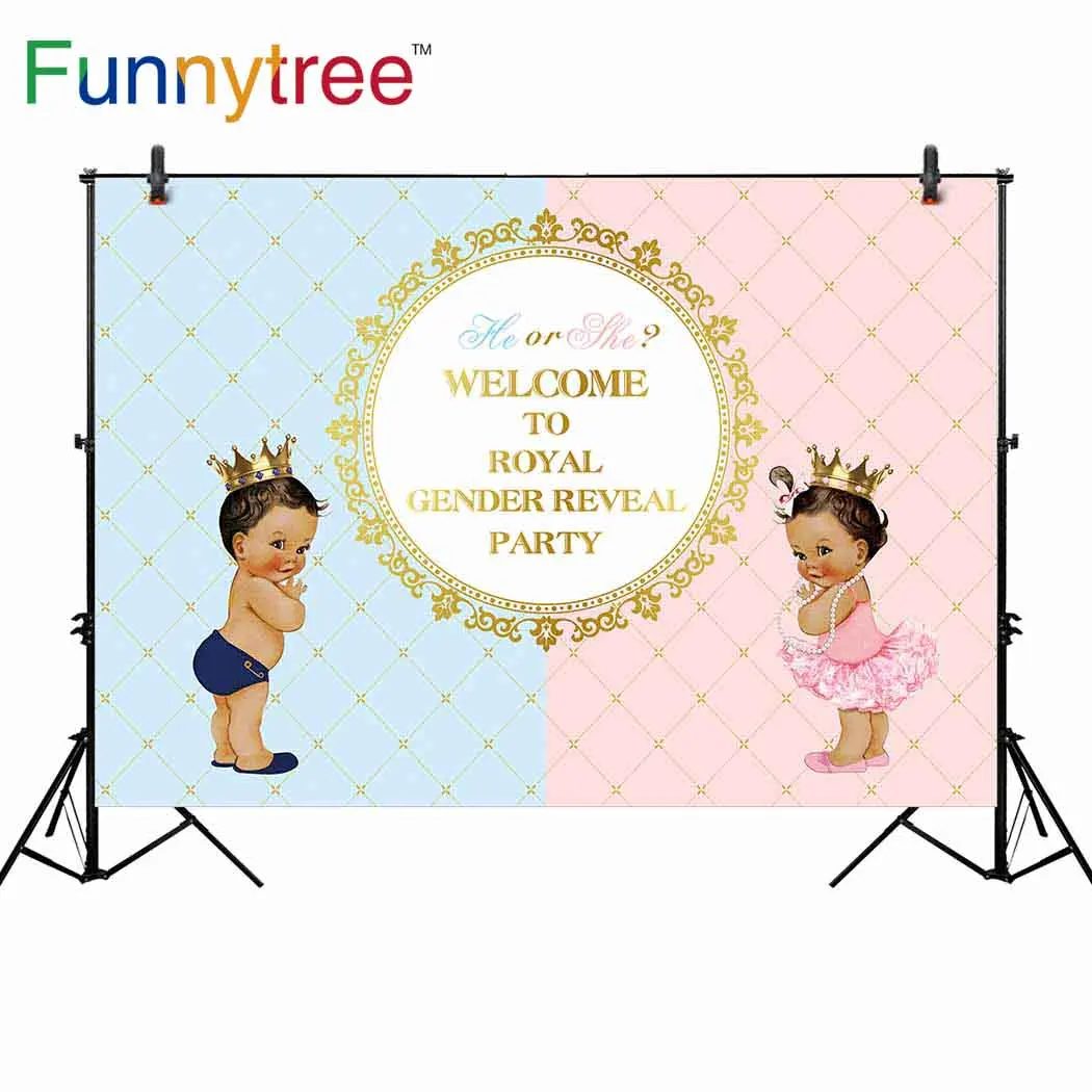 Funnytree photo backgroud for photography boy or girl baby shower Gender revealing party custom backdrop photocall photozone