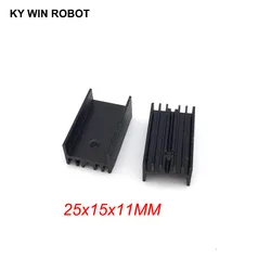 10 stücke Aluminium zu-220 Kühlkörper zu Kühlkörper Transistor Kühler bis Kühler Kühlung schwarz 25*15*11mm