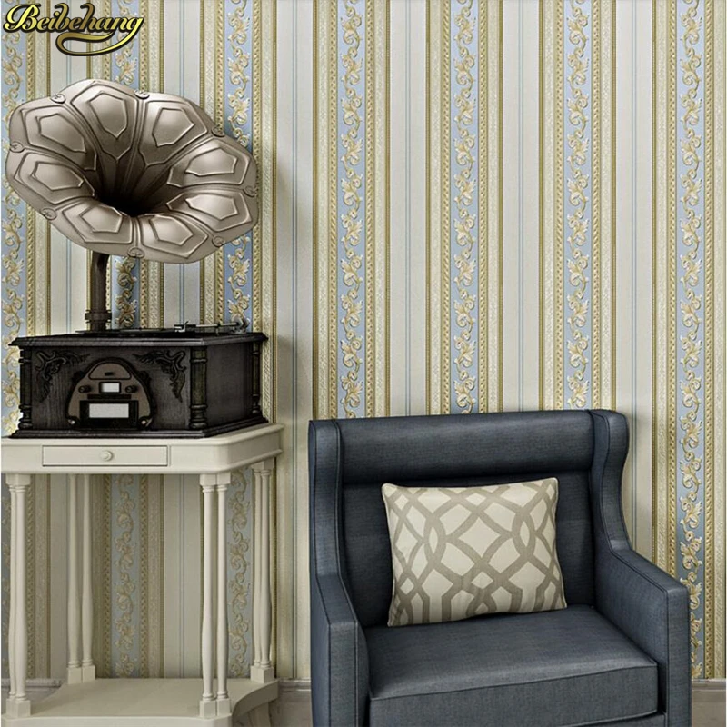 

beibehang 3D Exquisite carved nonwoven wallpaper bedroom papel de parede living room sofa TV background stripe wall paper