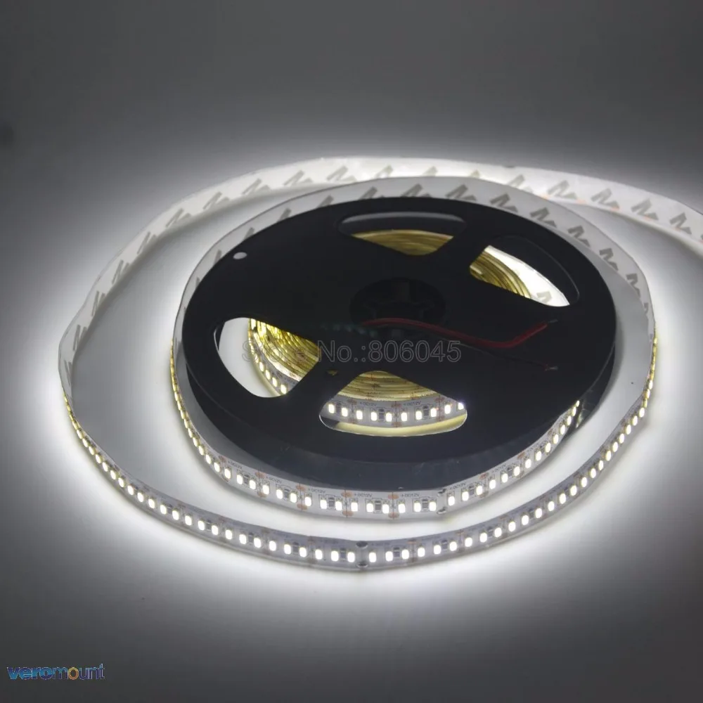 Supper Bright 5M SMD 1200LEDS 12V 24V 3014 LED Strip 12-14LM/LED Gold Line LED Ribbon Tape Light Cool White Warm White