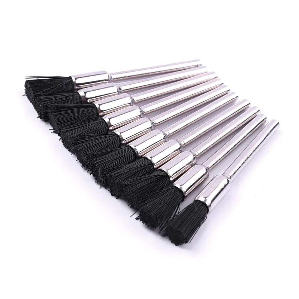 40Pcs/Lot 3mm Shank 4 Type Nylon /Horsehair /Brass /Steel Wire Wheel Brushes Polishing Brush for Dremel Rotary Grinder Tools