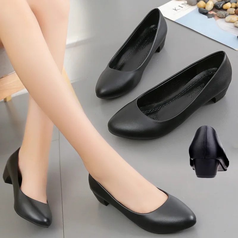 Black Women\'s OL Pumps 2019 Spring and Autumn Comfortable Female High Heels Working Shoes Office Ladies Pumps