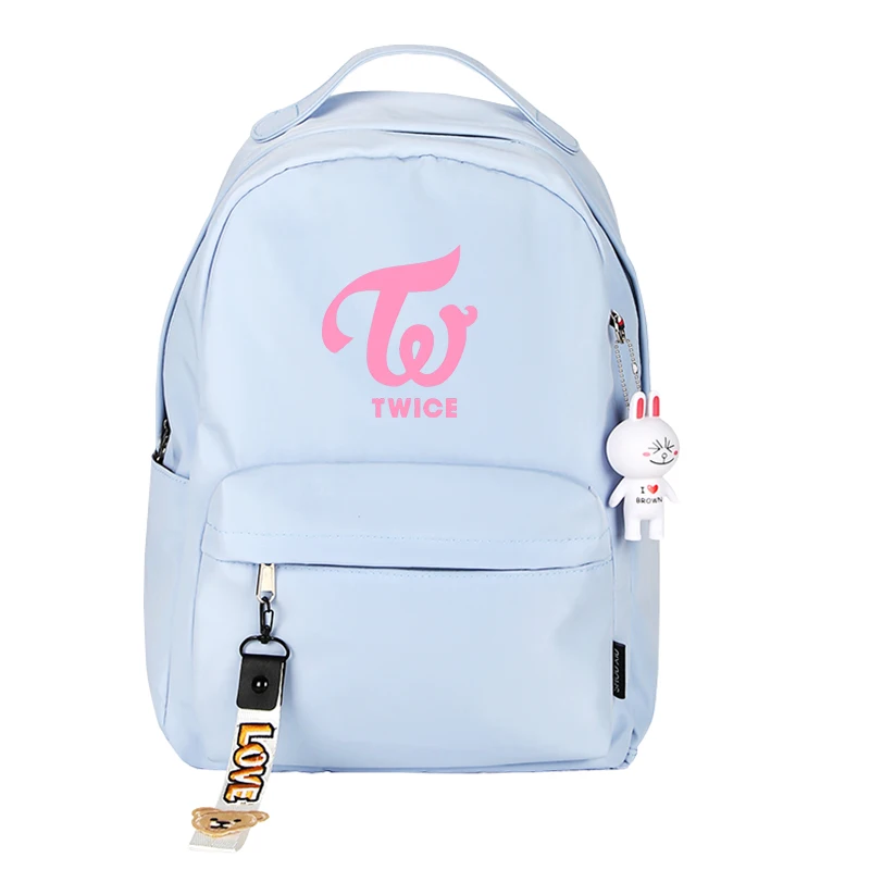 Korean Group TWICE Girl Pink Backpack Candy Color Women Daypack Nylon School Bags for Teenage Girls Mochila Feminina Rugzak