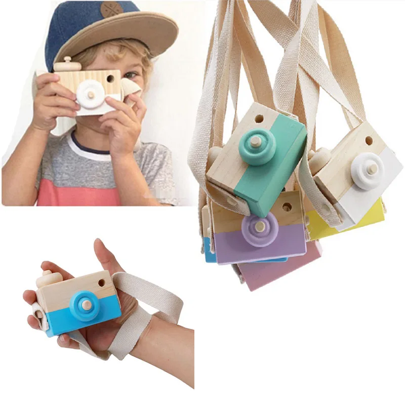 

Cute Wooden Toy Camera Baby Kids Hanging Camera Photography Prop Decoration Children Educational Toy Birthday Gifts I0090