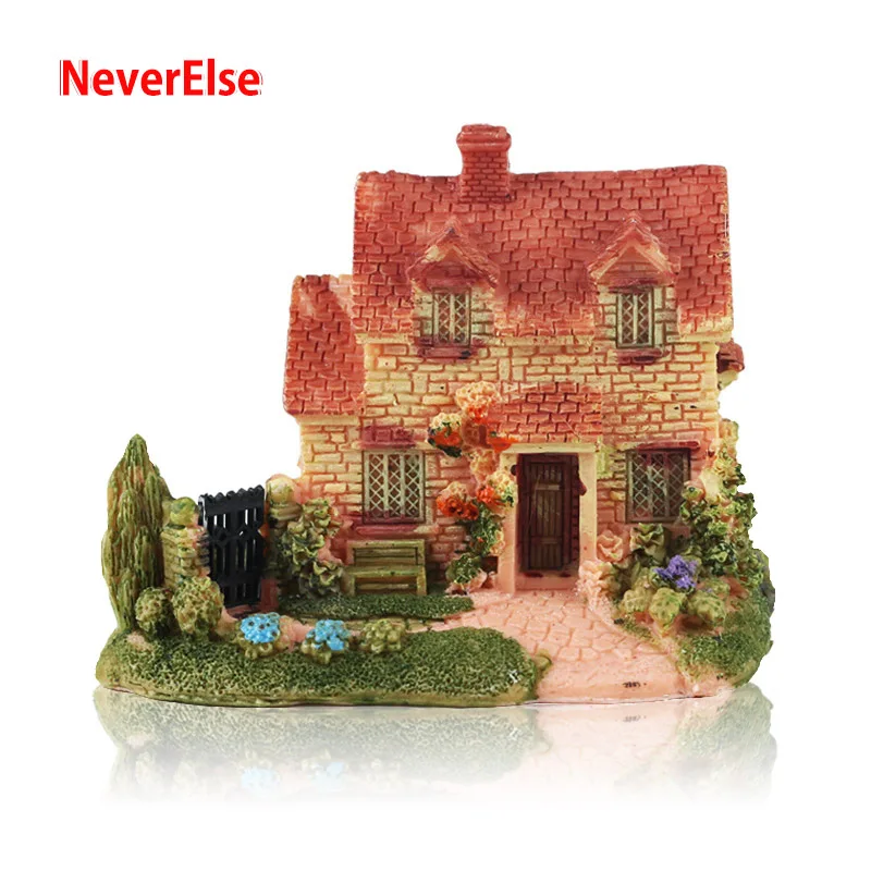 Aquarium Ornaments Country Village House Scenery Landscape Seascape Sea View Villa 6Kinds Resin Accessories Fish Tank Decoration