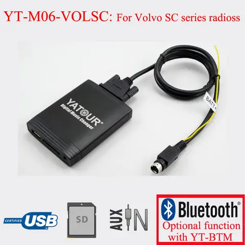 Yatour 볼보 SC 시리즈 라디오용 디지털 음악 체인저, 자동차 스테레오 USB MP3 플레이어, M06(PRO)